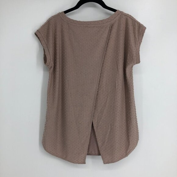 Aritzia Wilfred Blush Pink Anvers Jacquard Knit Open Back Short Sleeve T-Shirt S - Picture 3 of 15